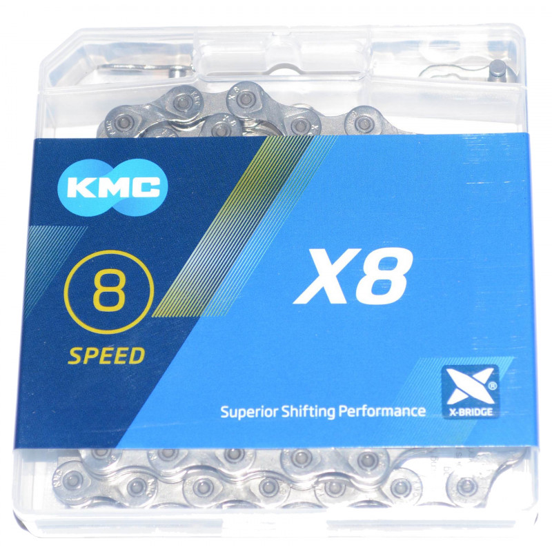 Цепь KMC X8 silver-silver 8-скоростная 116 звеньев