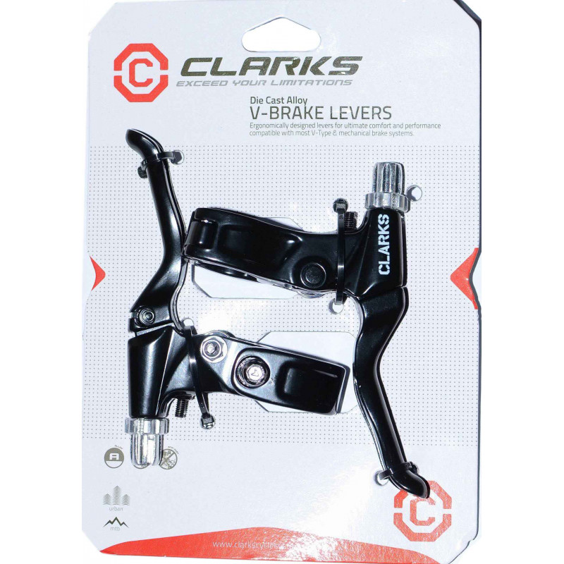 Leve Freno Clarks CLK-370D In Lega Di Alluminio Per Bici, Nere - Compatibili Con Cambio A Manopola E A Grilletto